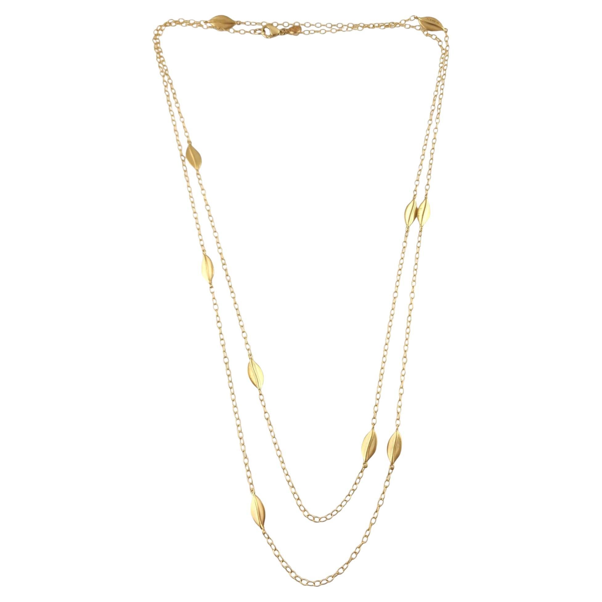 Carelle, collana di foglie in oro giallo 18 carati da 44" #18546 in vendita