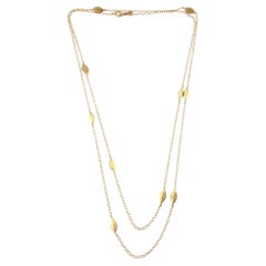 Carelle 18 Karat Yellow Gold Leaf Necklace 44" #18546