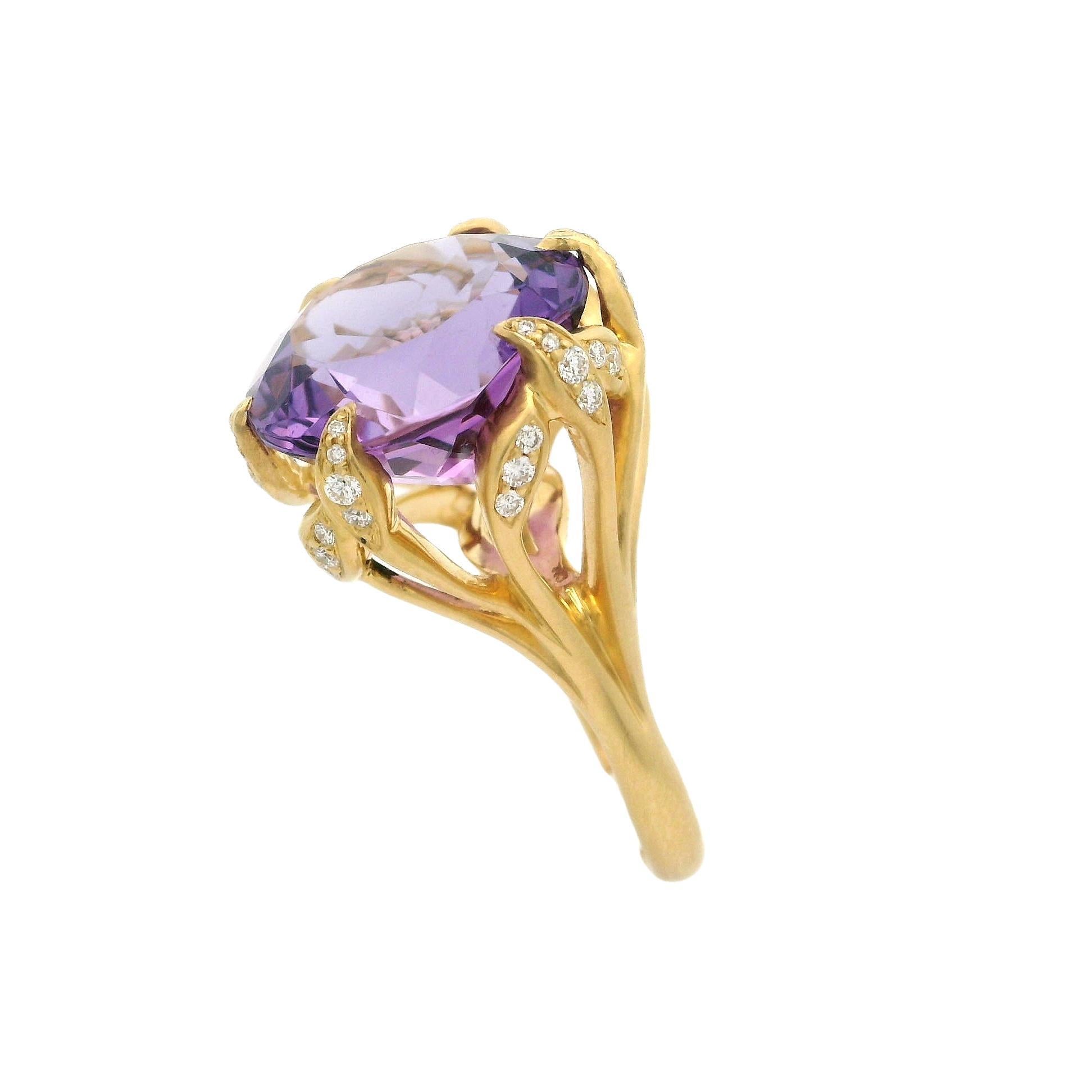 –Stone(s)–
(1) Natural Genuine Amethyst - Round Cut - Claw Prong Set - Nice Purple Color - 16.7mm (approx.) - 15ct (approx.)
(42) Natural Genuine Diamonds - Round Brilliant Cut - Pave Set - G/H Color - VS1/VS2 Clarity - 0.40ctw (approx.)
Total Carat
