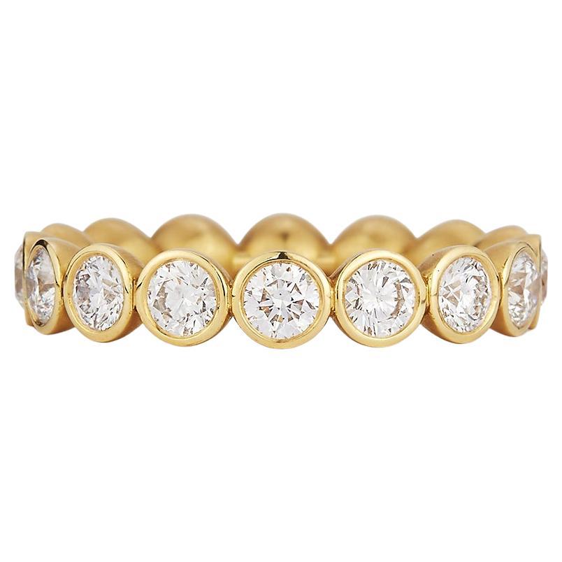 Carelle, bague d'éternité en or jaune 18 carats avec grand diamant