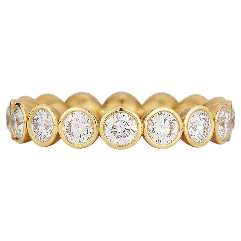 thumbnail image 2 of 9ct Yellow Gold On Silver Simulated Diamond Eternity Band Ring – Sizes K–S 2 of 5