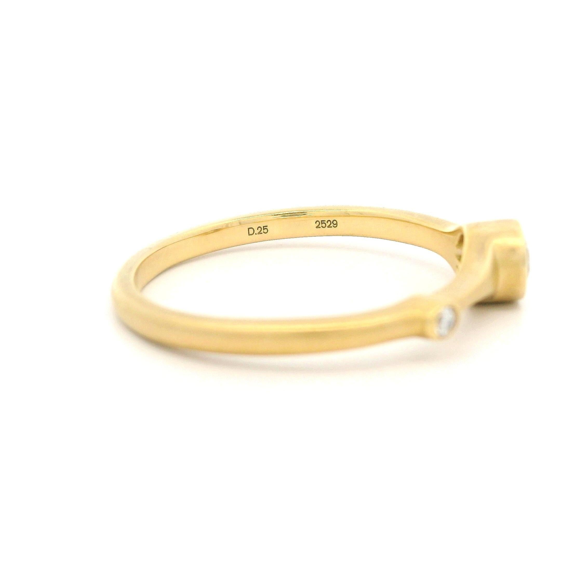 Carelle Solid 18k Yellow Gold 0.27ctw Diamond Brushed Finish Band Ring w/ Box For Sale 3