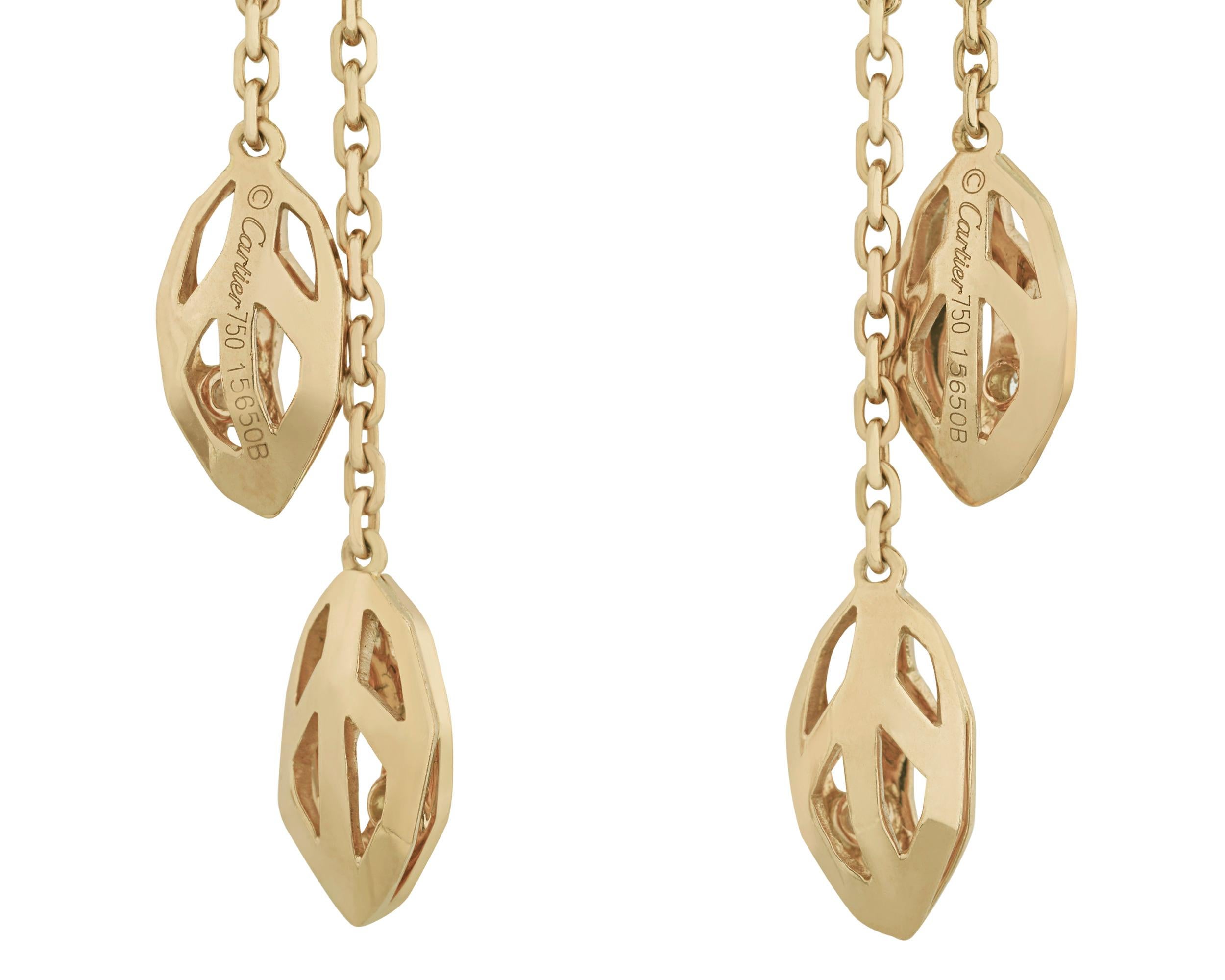 Modern Caresse d'Orchidées Diamond Earrings by Cartier