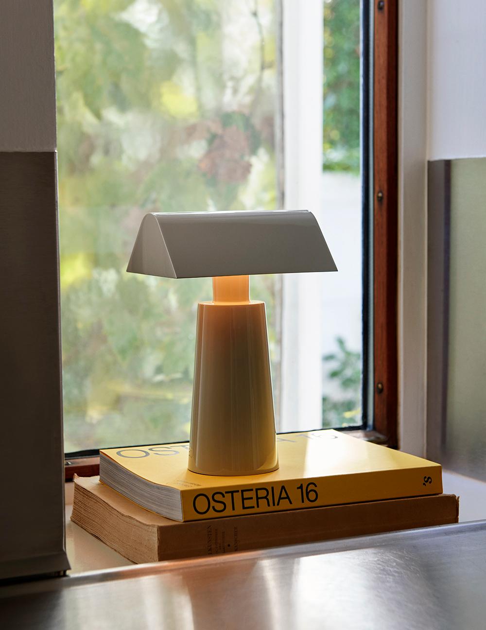 Danish Caret MF1 Silk Grey Portable Table Lamp, by Matteo Fogale for &Tradition For Sale