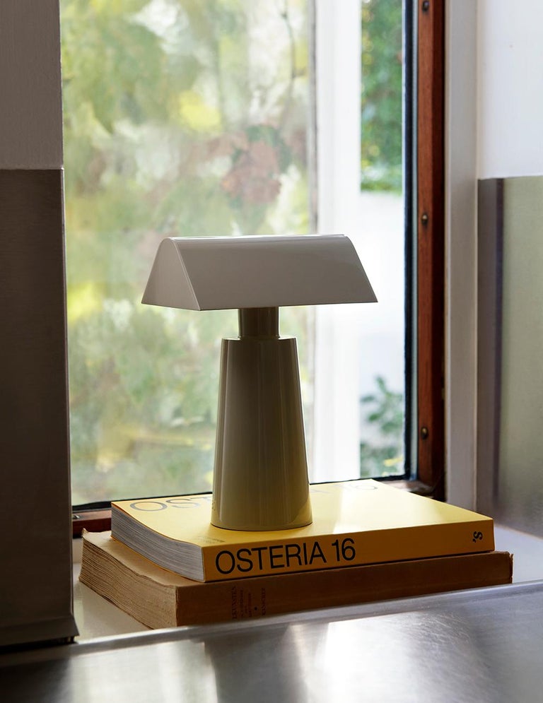 Contemporary Caret MF1 Silk Grey Portable Table Lamp, by Matteo Fogale for &Tradition For Sale