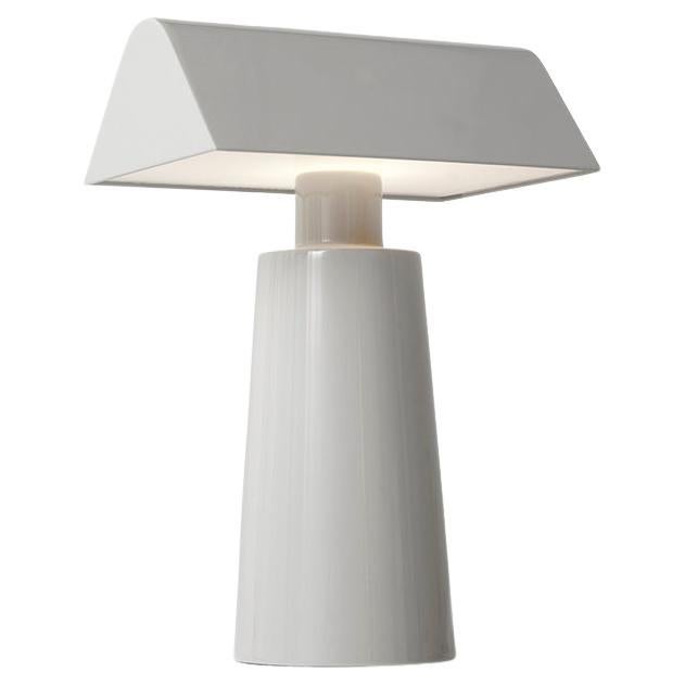 Caret MF1 Silk Grey Portable Table Lamp, by Matteo Fogale for &Tradition
