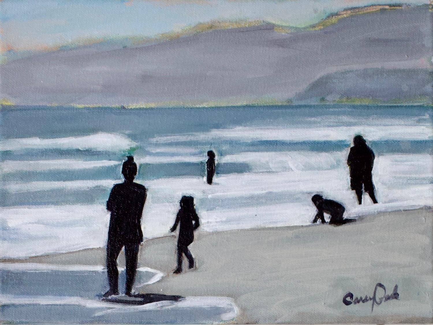 Portrait Painting de Carey Parks - Tiempo de playa en Santa Monica, Pintura original