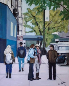Conversation en ville, peinture originale