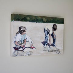 Exploration à la plage, peinture originale