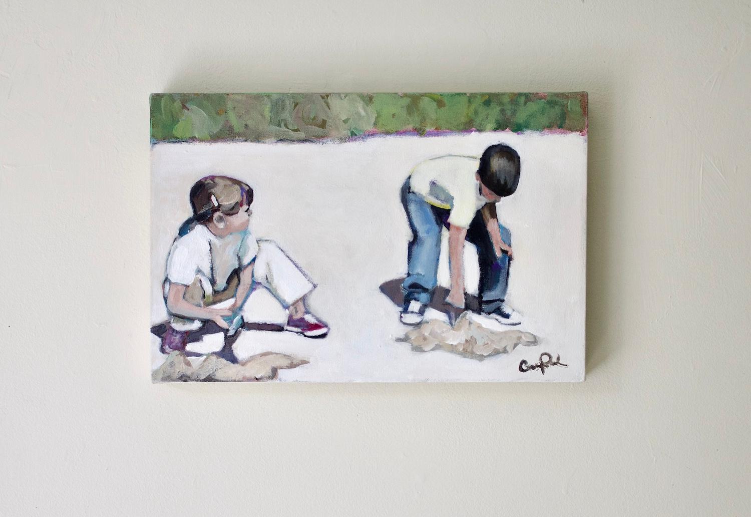 Erkundung am Strand, Originalgemälde (Zeitgenössisch), Painting, von Carey Parks
