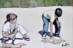 Erkundung am Strand, Originalgemälde