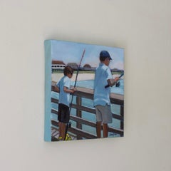 Angeln am Pier, Originalgemälde