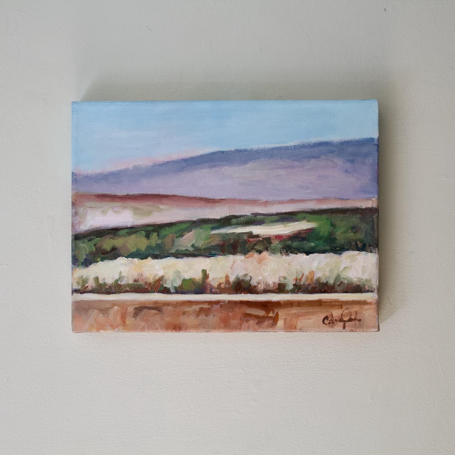 <p>Artist Comments<br>Artist Carey Parks paints a modernist take on the mountains of Sugarbush in the late summer. Inspired by her family's frequent visits to Vermont, Carey shows the open panoramic views of the Mad River Valley. Here she captures