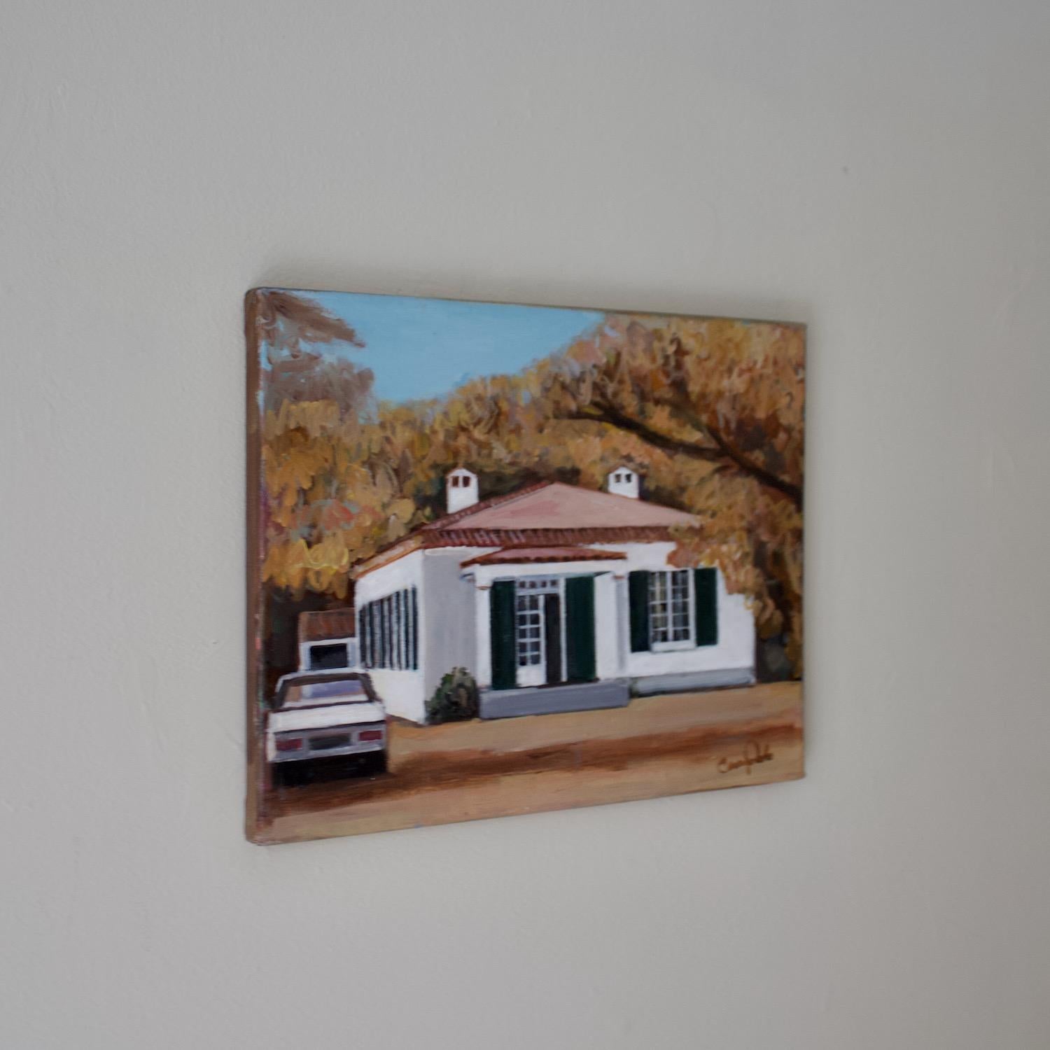 <p>Artist Comments<br>Inspired by artist Carey Parks' summer trip, Carey paints a house on the Island of OlÃ©ron along the southwest coast of France. Nestled among trees, the white walls punctuate the dominant brown shades from the surrounding
