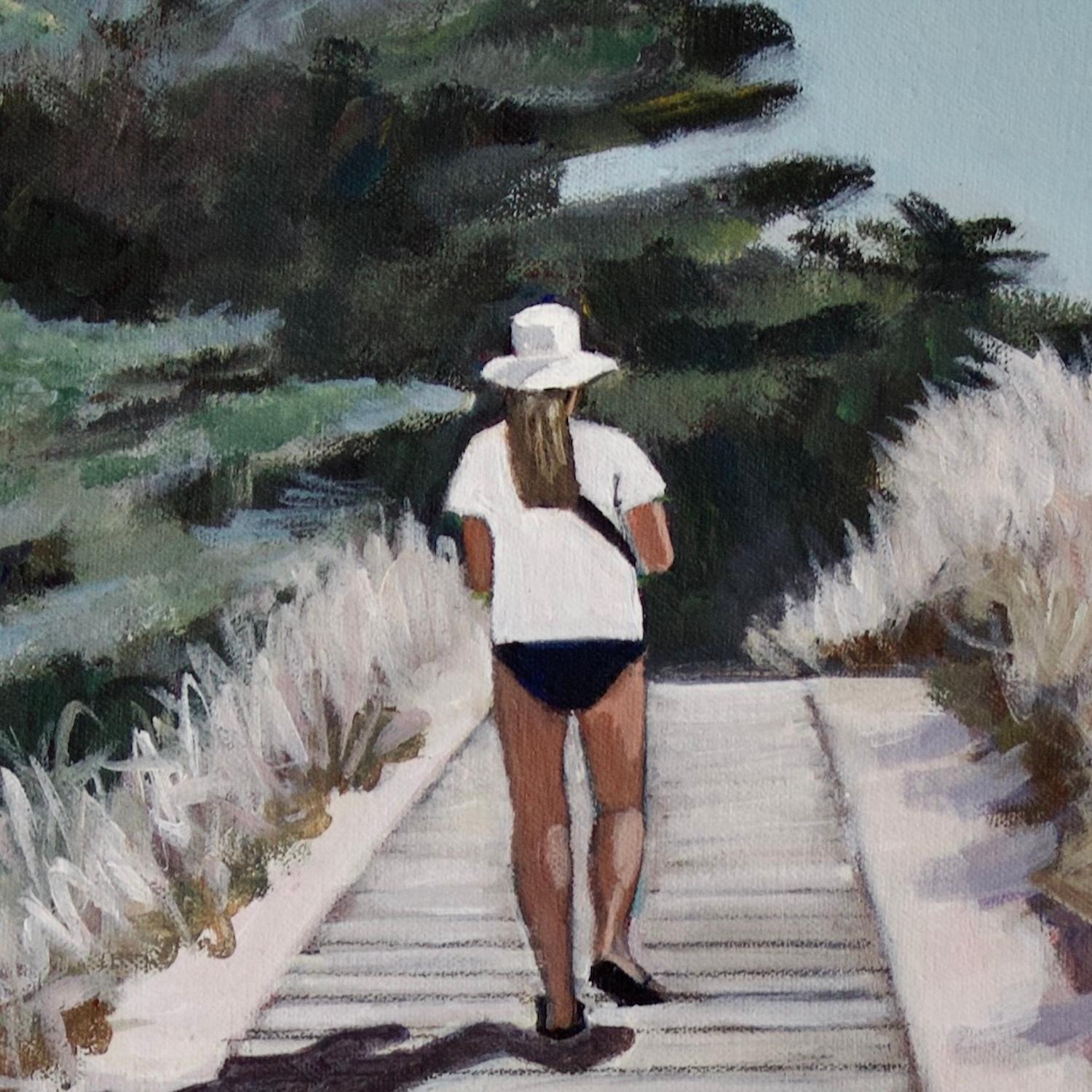 Plage de la Remigeasse, Originalgemälde (Grau), Portrait Painting, von Carey Parks