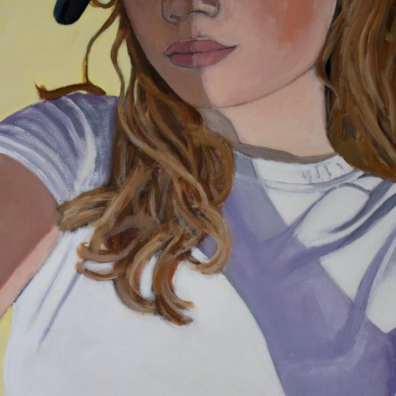 Posieren, Original-Gemälde (Grau), Figurative Painting, von Carey Parks