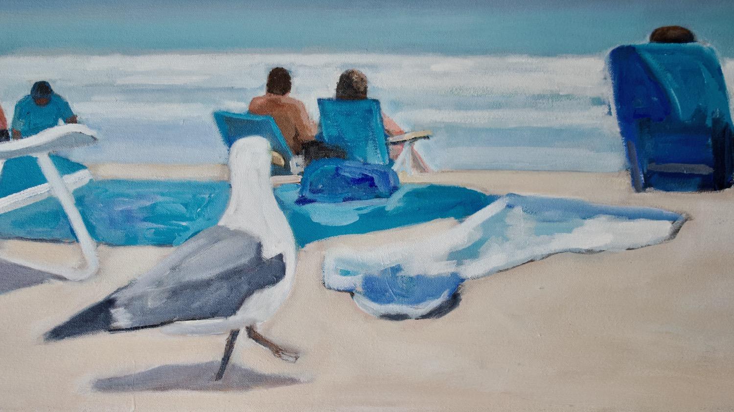 Seagull on the Move, Original Painting For Sale 1