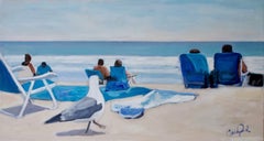 Mouette de mer en mouvement, peinture originale