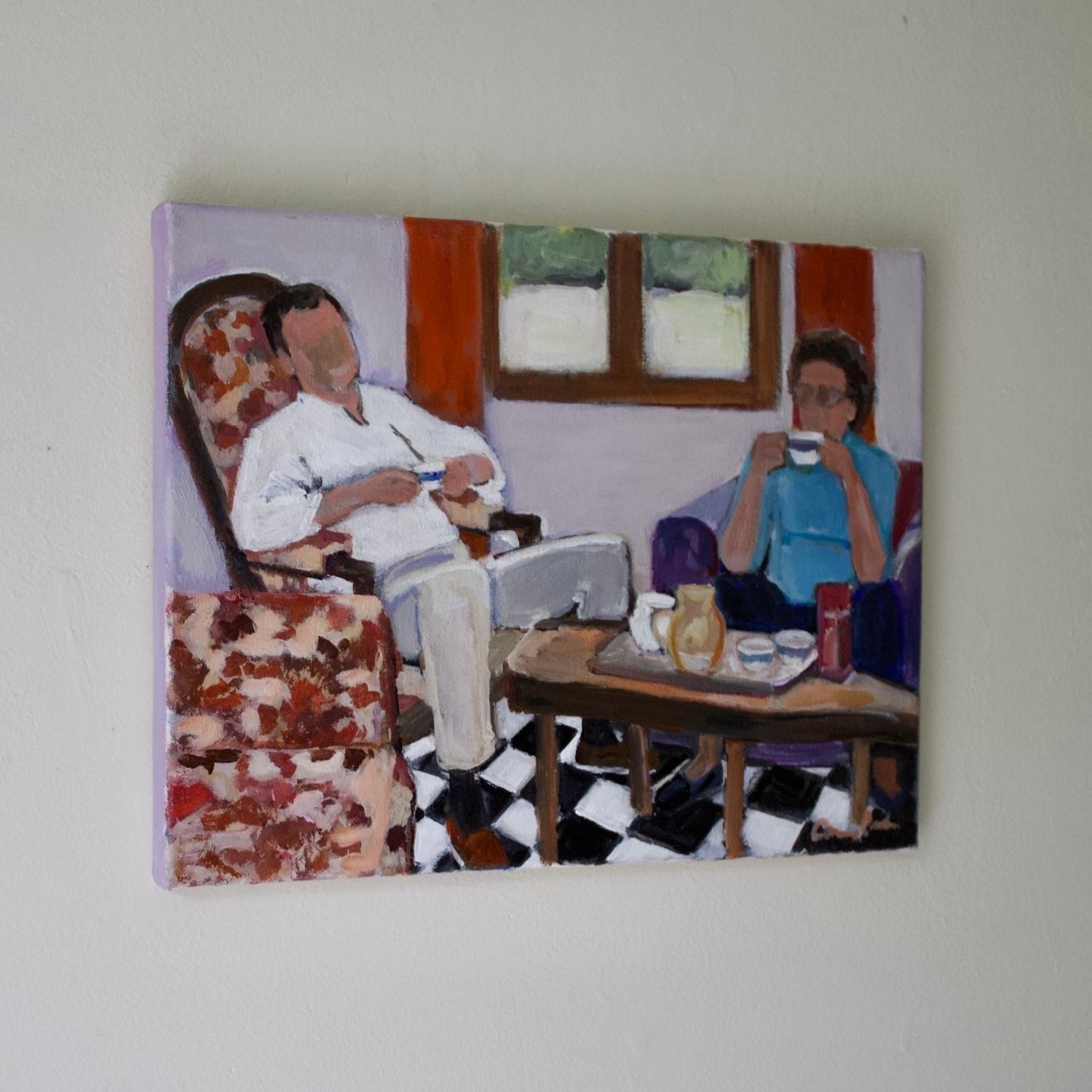 La hora del té, Pintura original - Painting Contemporáneo de Carey Parks
