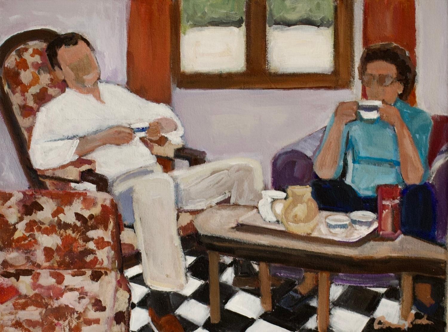 La hora del té, Pintura original - Painting de Carey Parks