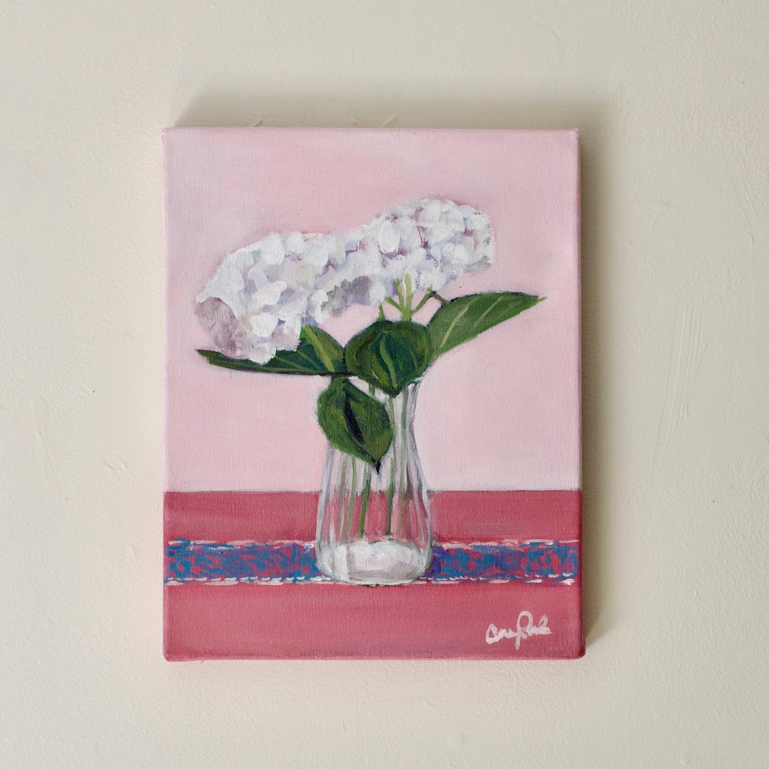Dos Flores Blancas, Pintura Original - Painting Contemporáneo de Carey Parks
