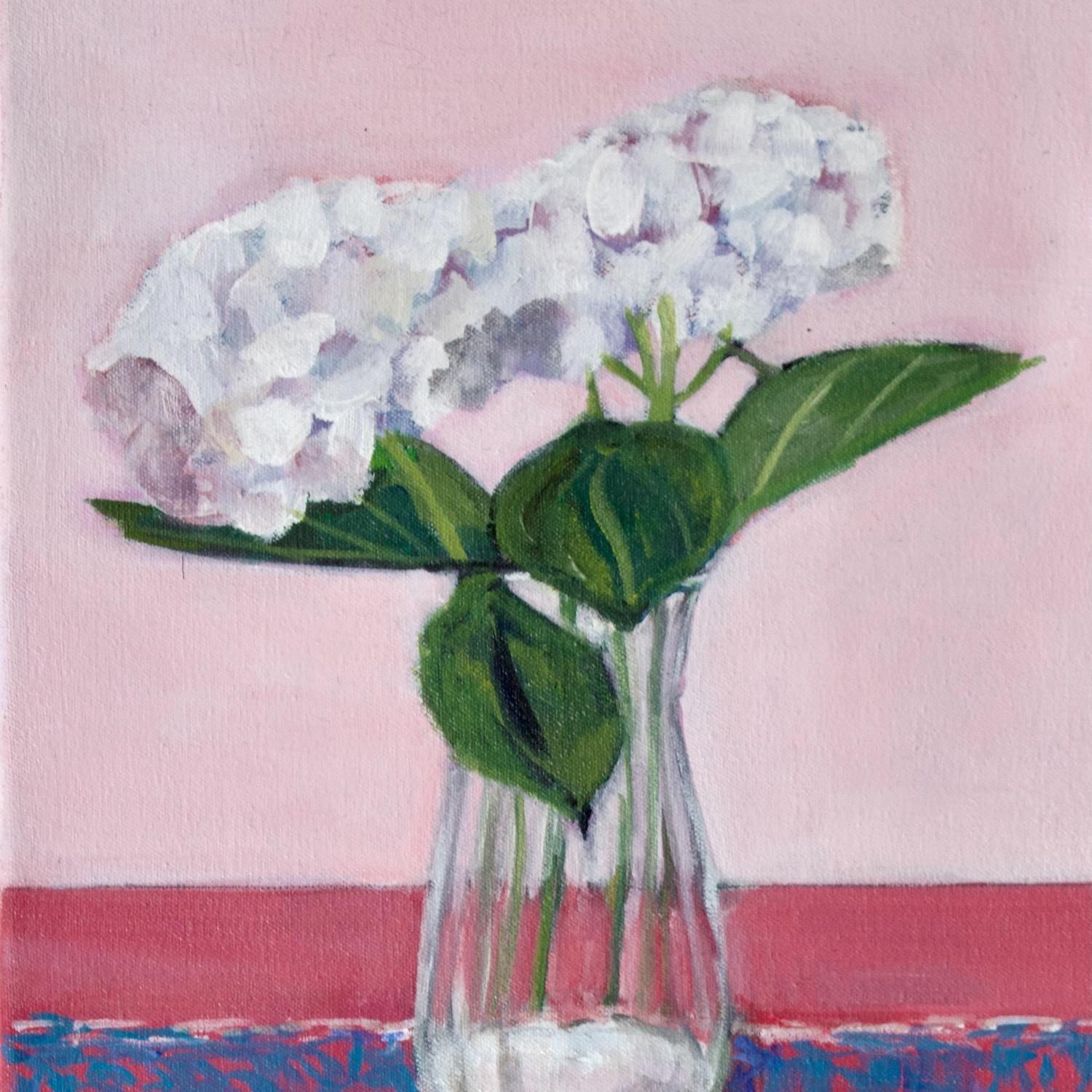 Dos Flores Blancas, Pintura Original - Still-Life Painting Blanco de Carey Parks