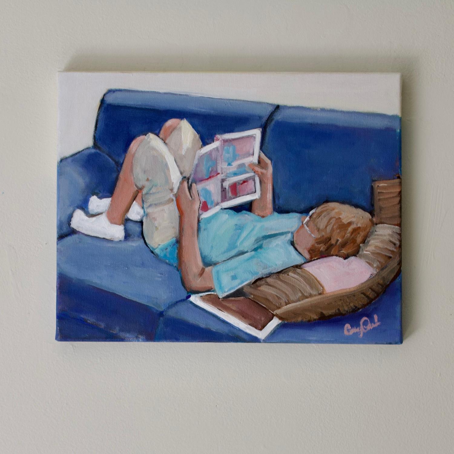 Ferienlektüre, Originalgemälde (Zeitgenössisch), Painting, von Carey Parks