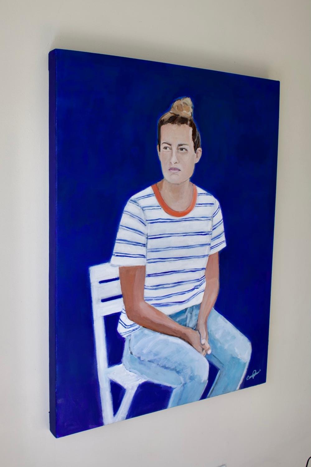 Weißer Stuhl, Originalgemälde – Painting von Carey Parks