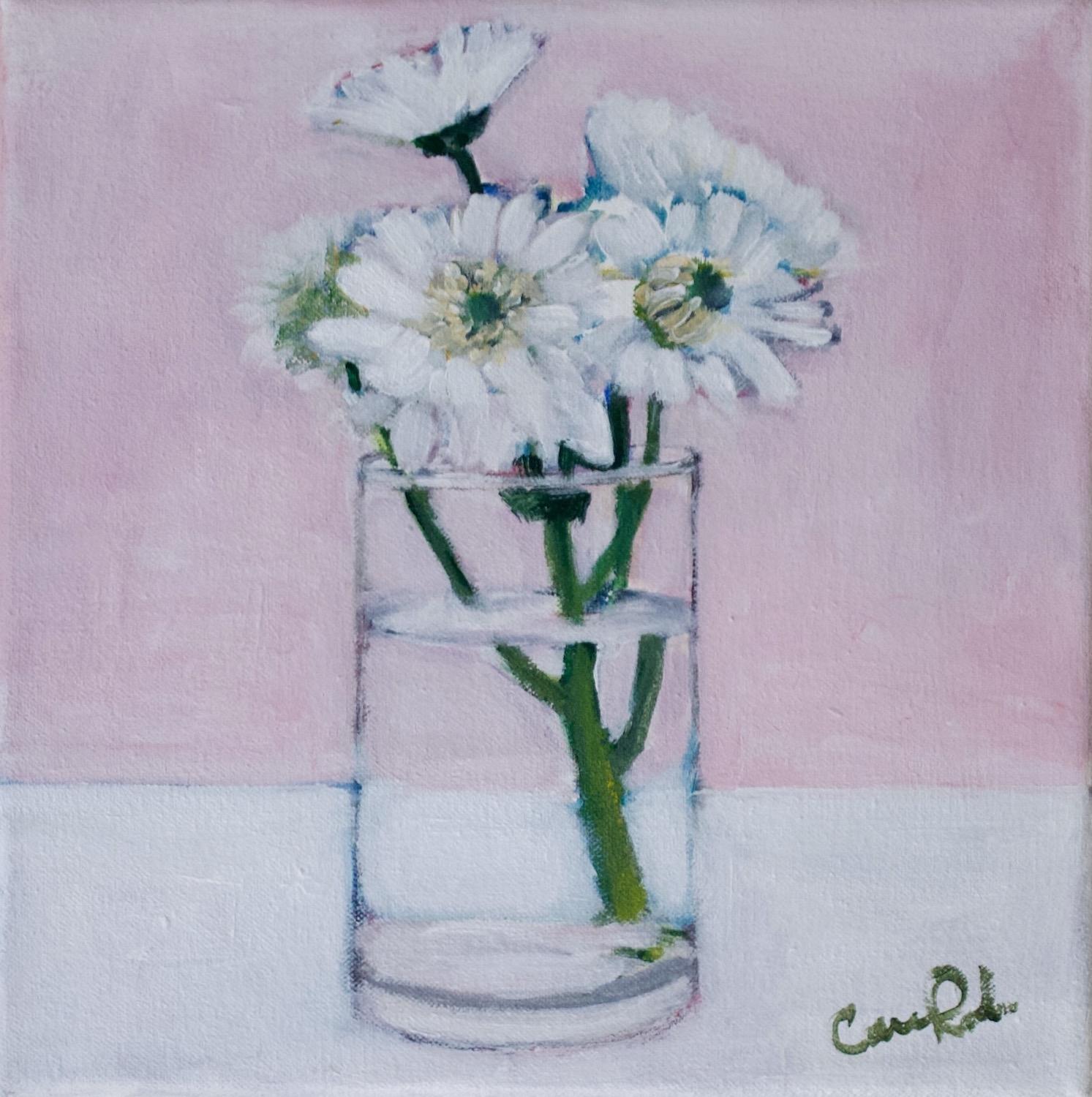 Carey Parks Still-Life Painting - White Flowers, Original Painting