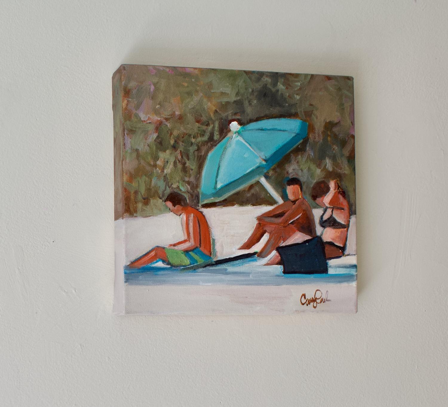 With Friends, Original Painting - Gray Figurative Painting by Carey Parks