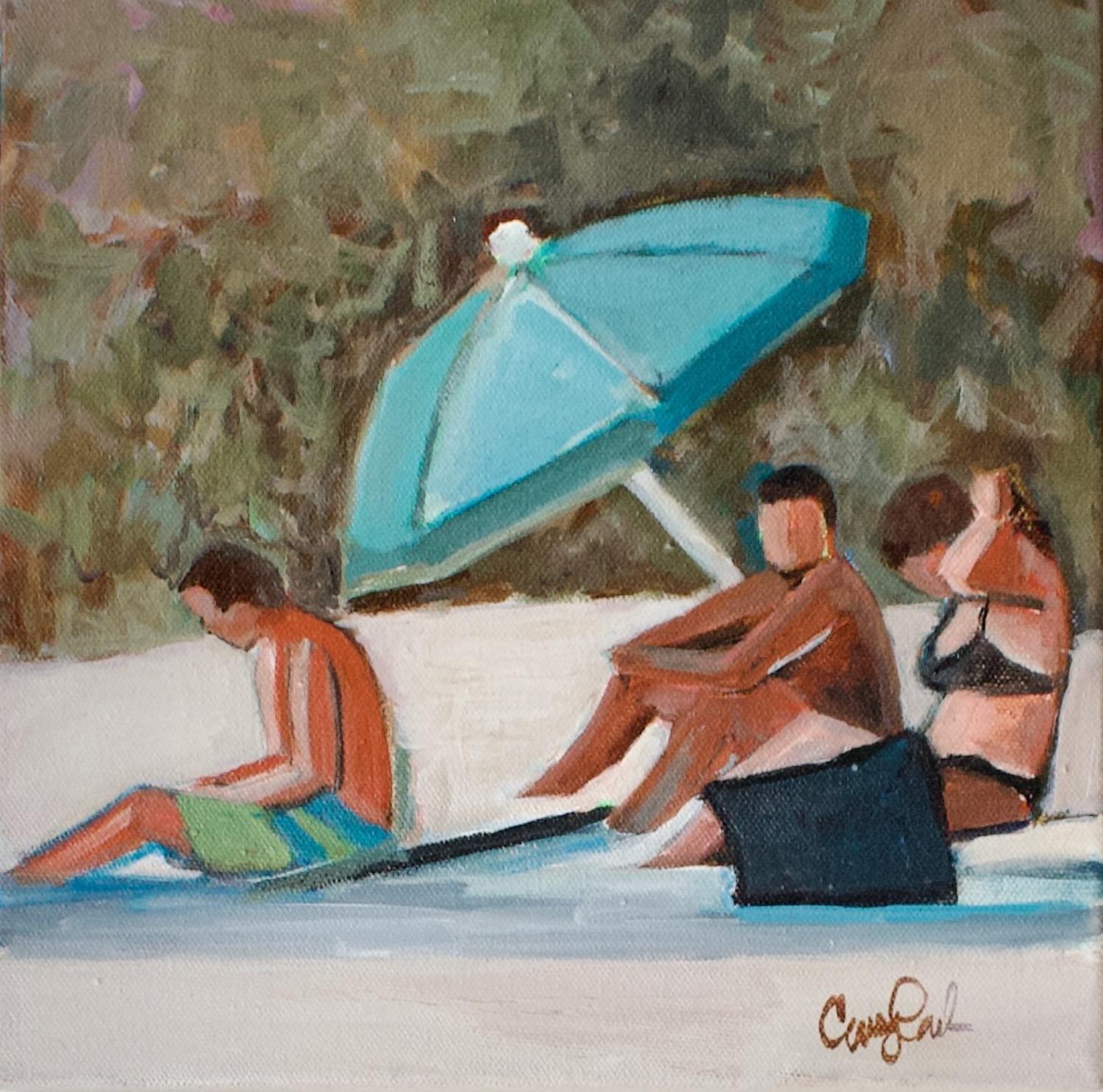 Carey Parks Figurative Painting - With Friends, Original Painting