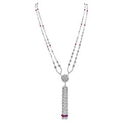 Carezza Ruby Diamond Tassel Necklace