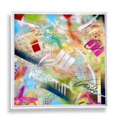 Sogno ad occhi aperti I . Astratto, Graffiti Plexiglass su legno con cornice bianca