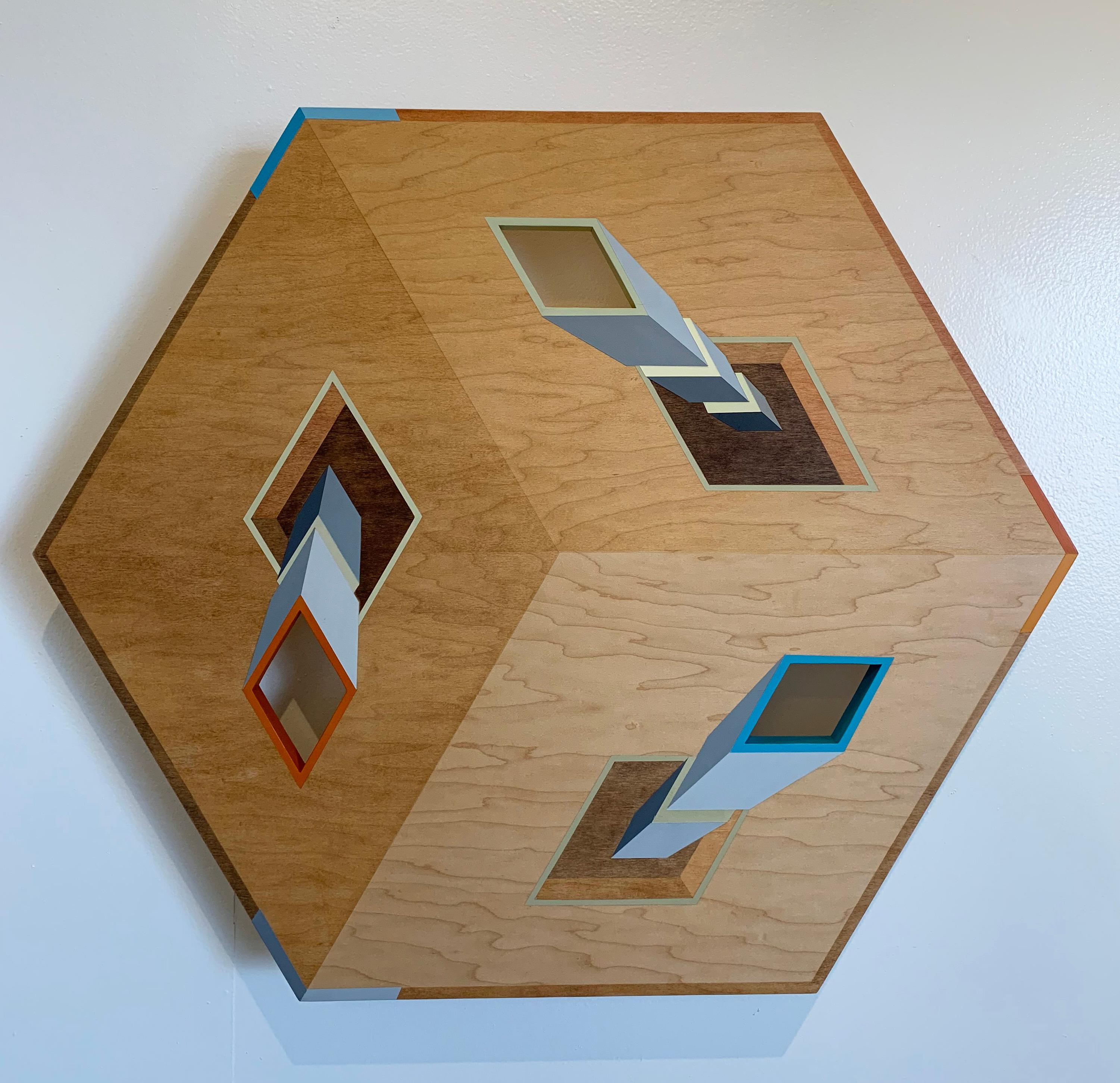 geometric wood panel