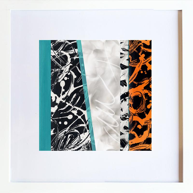 My limited edition print, 'Graffiti Mixed Media Print Orange & Aqua', is a vibrant and contemporary work of art that showcases my unique style. Inspired by my hometown of Buenos Aires and the urban environment, I combine aspects of architecture with