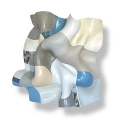 Ocean Waves. Abstract Modern light blue, beige,  Wall Sculpture.