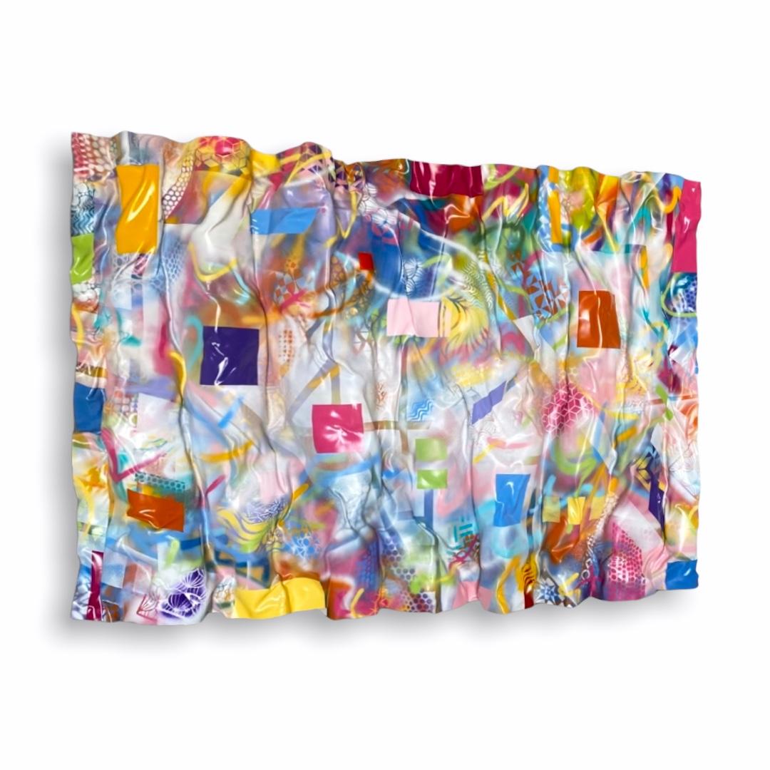 Dream in colors II . Abstract, Geometric Wall Scultpure on Plexiglass - Painting by Cari Cohen