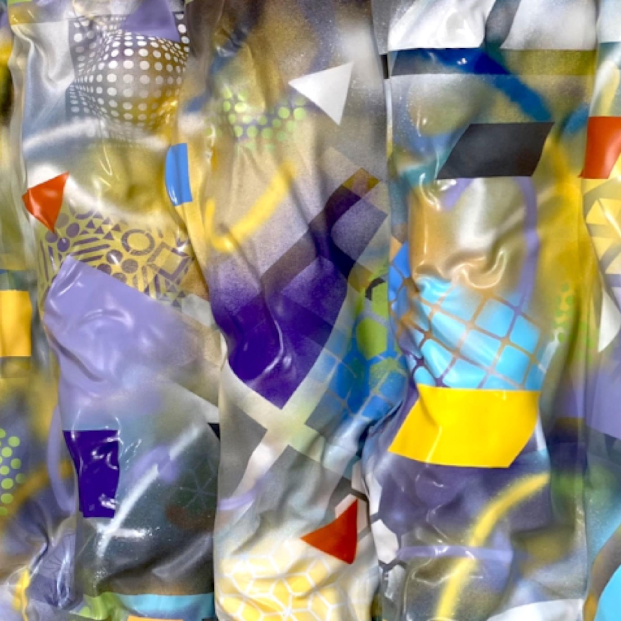 Symphonie de vagues de couleurs . Sculpture murale abstraite sur plexiglas, sculptée à la main en vente 2
