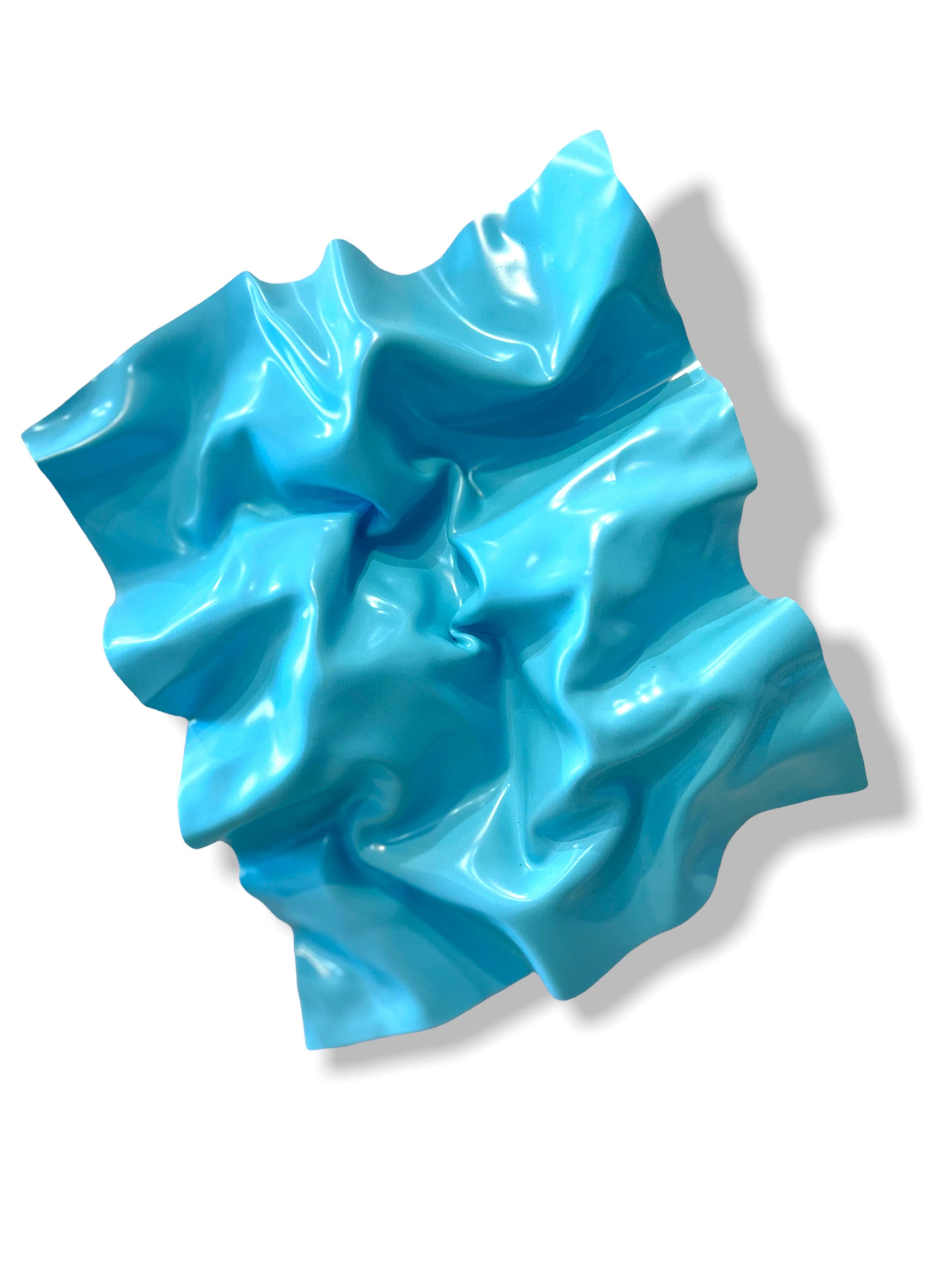 Blaue fliegende Wellen Abstrakt, Modern, Plexiglas, Satz von Wandgemälden im Angebot 1