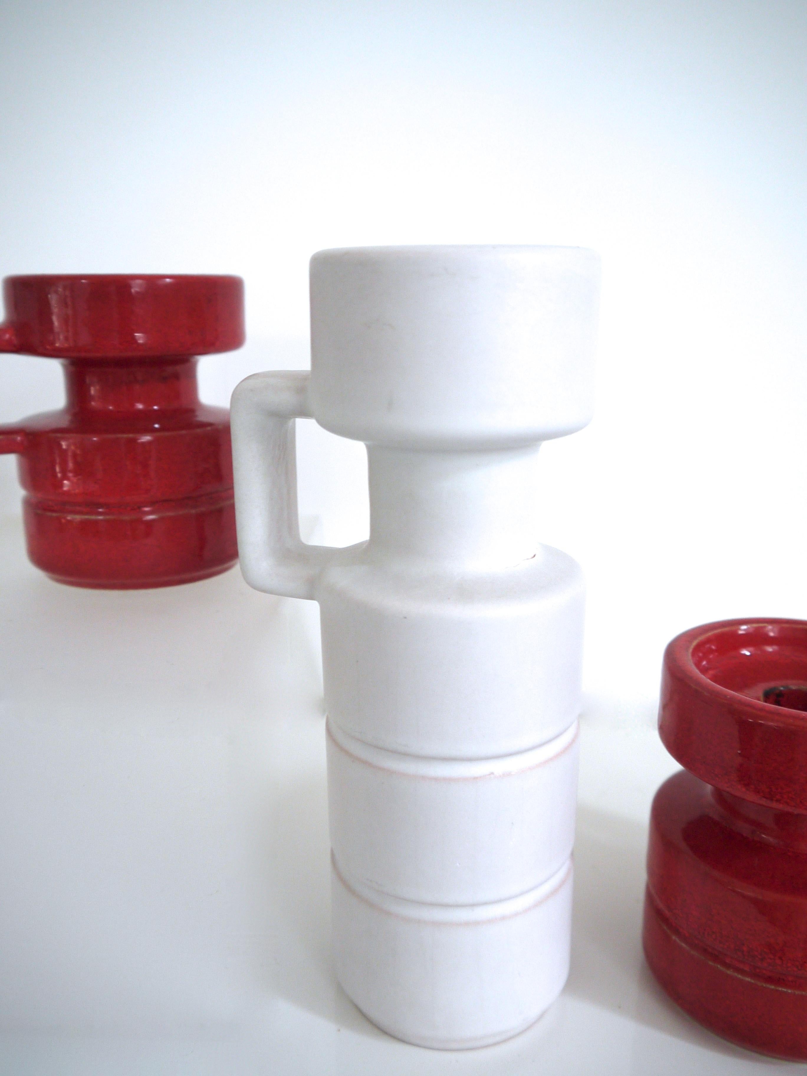 German Cari Zalloni for Steuler, Space Age Design Collection, Three Candleholders