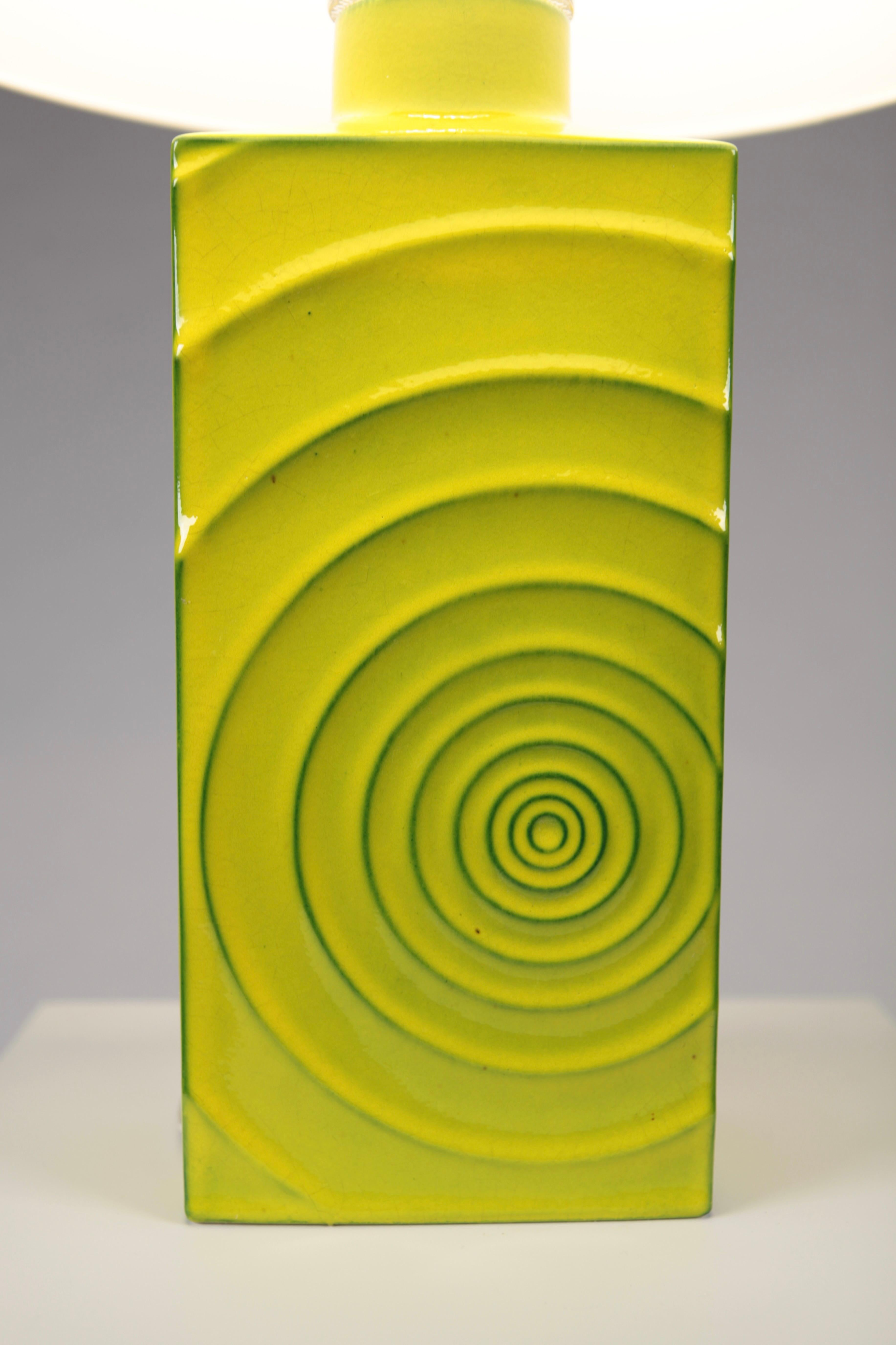 Cari Zalloni, 'Zyklon' Table Lamp, Yellow Glazed Ceramic, Germany, 1960's 4