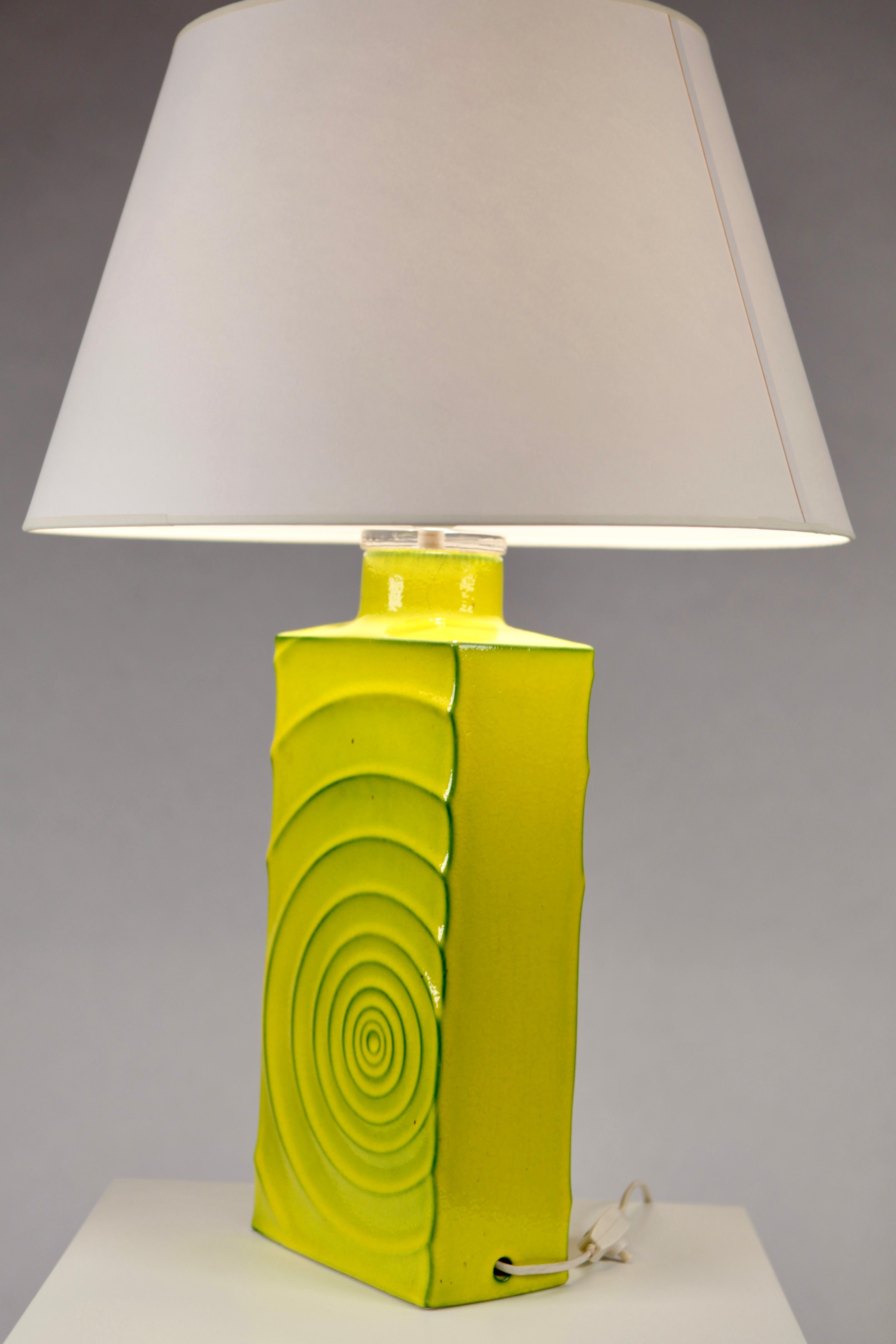Cari Zalloni, 'Zyklon' Table Lamp, Yellow Glazed Ceramic, Germany, 1960's 7