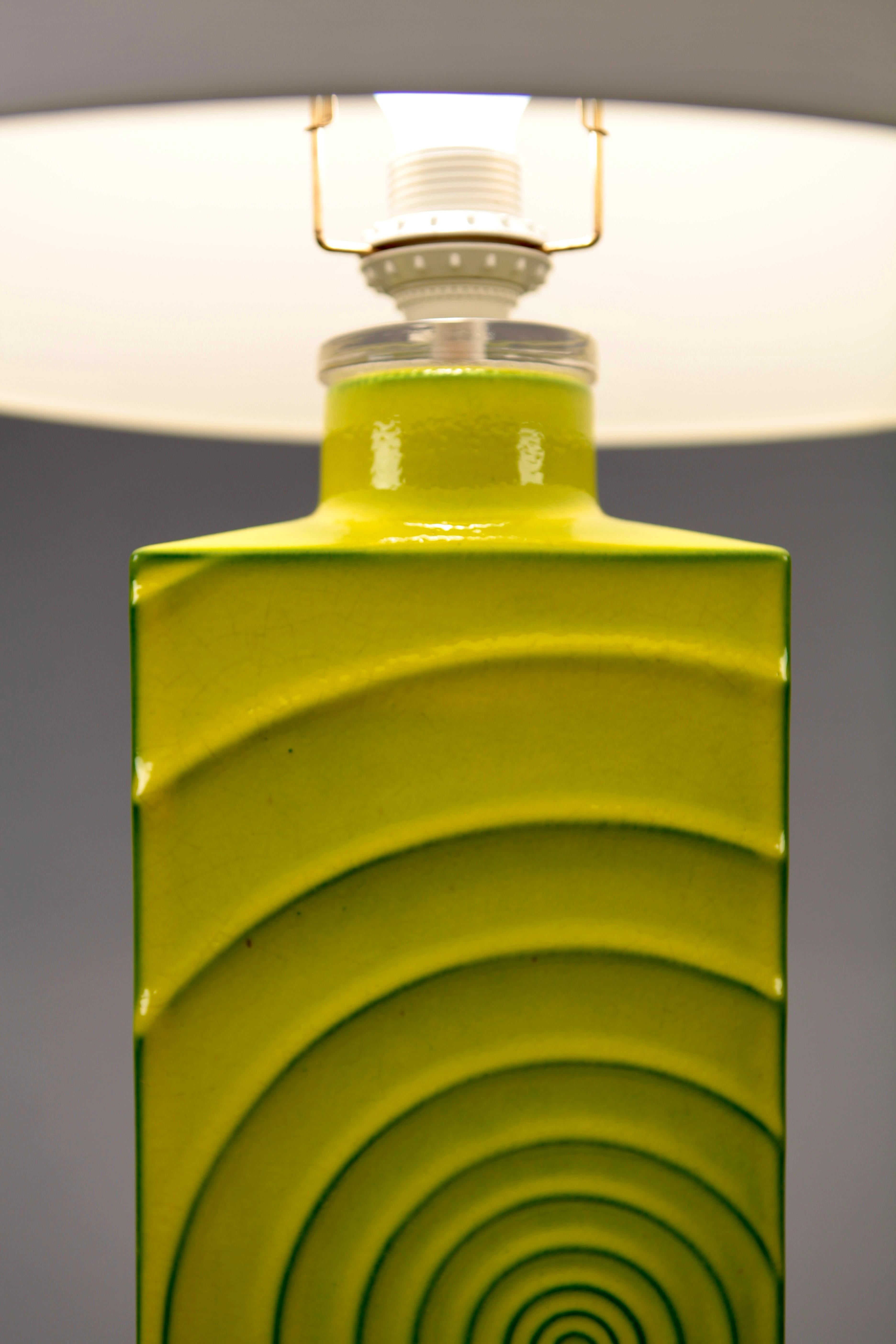 Cari Zalloni, 'Zyklon' Table Lamp, Yellow Glazed Ceramic, Germany, 1960's 3