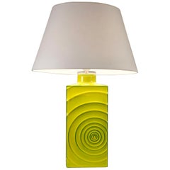 Cari Zalloni, 'Zyklon' Table Lamp, Yellow Glazed Ceramic, Germany, 1960's