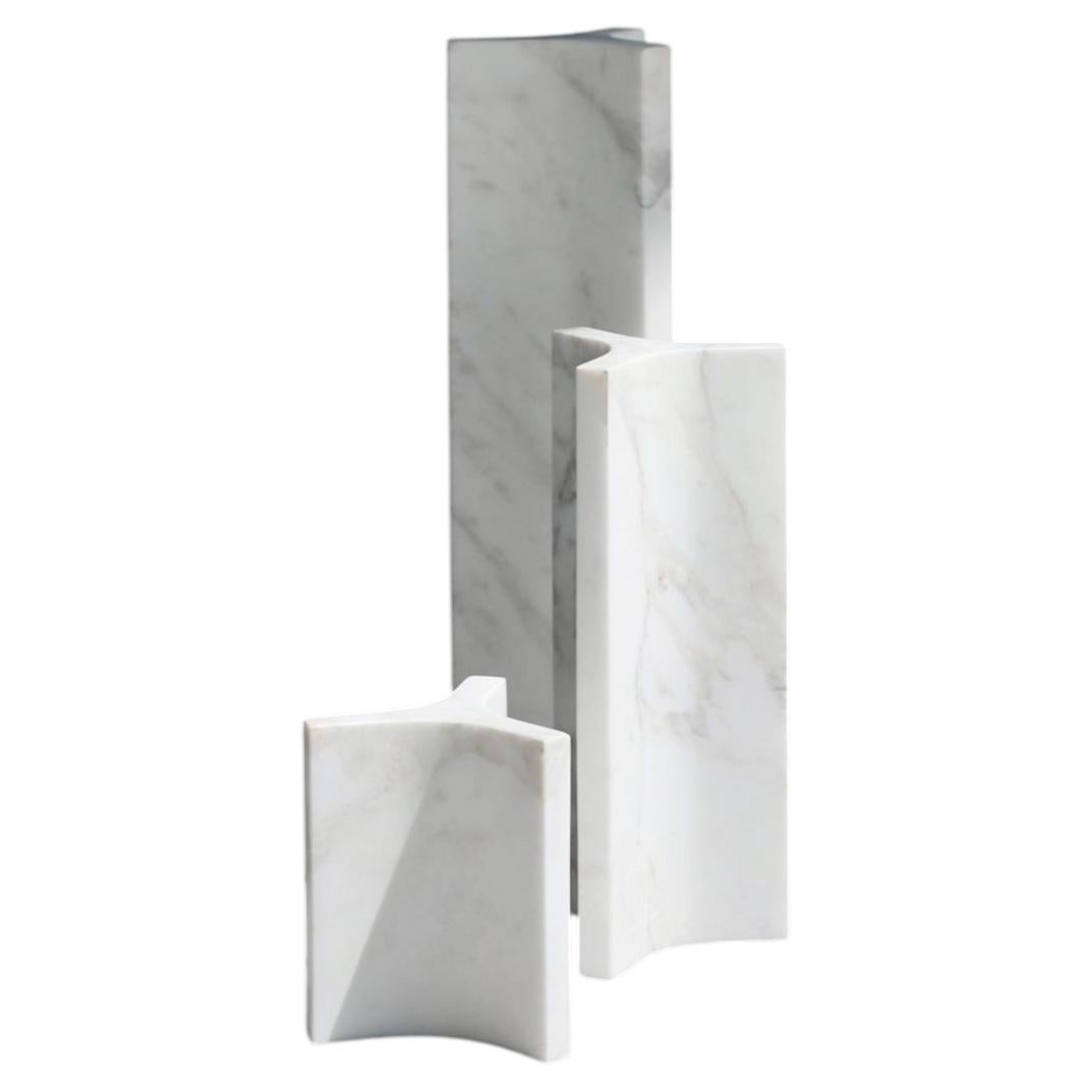 Cariátide Small Sculpture in Carrara Marble Stone by NERINEA For Sale