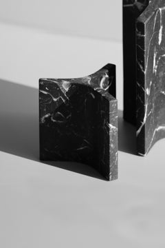 Cariátide Small Sculpture in Marquina Marble Stone by NERINEA