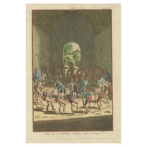 Carib Priests Instilling Courage: A Ritual Dance of the Caribbean, 1722