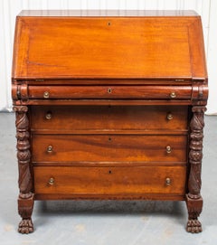 Caribbean Colonial Style Slant Front Secretary Desk in Mahogany