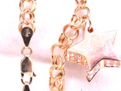 Caribbean keepsake natural diamonds charm bracelet 14Kt gold 12457*