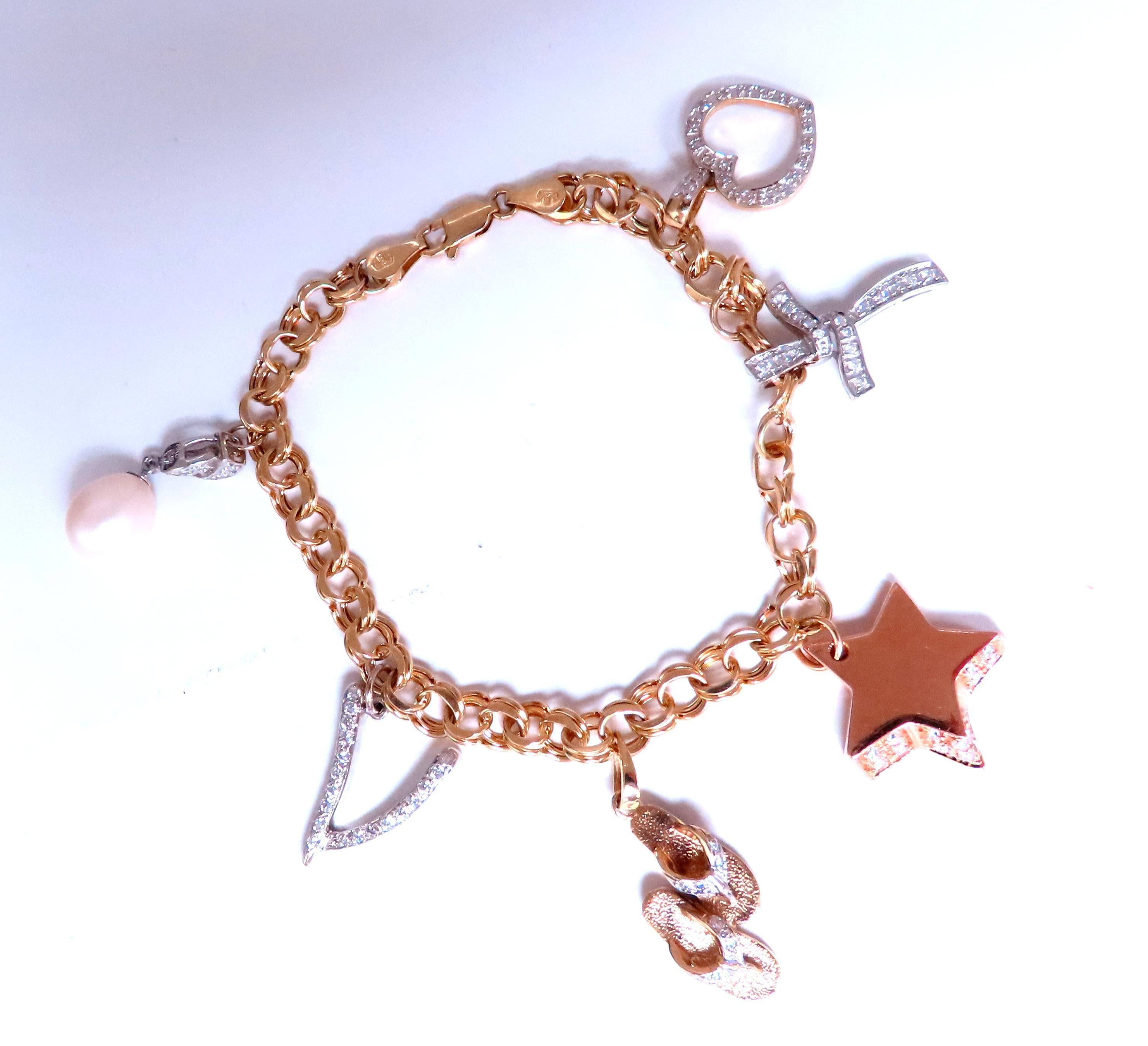 Karibische Karibik-Anhänger-Armband 14Kt Gold 12457 mit natürlichen Diamanten (Zeitgenössisch) im Angebot